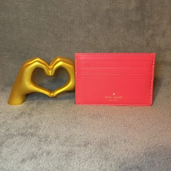 ♠️KATE SPADE♠️Flamingo(Pink/Salmon)Wellesley Graham Cardholder/EUC - Picture 3 of 7